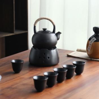圍爐煮茶老式中國風燙酒壺家用陶瓷黃酒白酒溫酒器套裝酒精炭燒爐