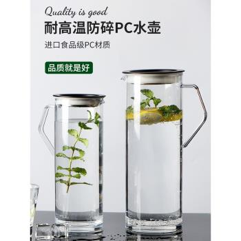 耐高溫冷水壺高顏值 家用塑膠冰箱直筒涼水壺泡茶果汁飲料瓶扎壺