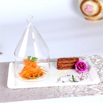 創意透明玻璃煙燻罩小s形分子料理美食器皿會所酒店餐具用品