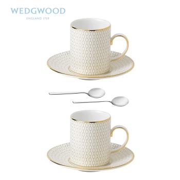 英國Wedgwood 金色幾何系列骨瓷80ml精緻咖啡杯碟 小容量杯碟