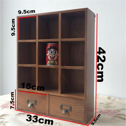 小號茶具茶器收納柜抽屜收納架桌面雜貨九宮格收納盒茶桌上置物架|茶道