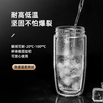 富光雙層玻璃水杯男女鵝蛋泡茶杯茶水分離加厚防燙耐高溫杯子印字