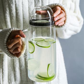2L密封玻璃壺夏天冰箱冷水壺耐高溫泡檸檬北歐涼水壺涼杯涼壺家用