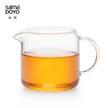 尚明加厚玻璃公道杯泡茶茶漏分茶器鷹嘴茶海杯帶手把玻璃功夫茶具