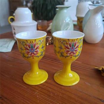一兩酒杯陶瓷酒具套裝白酒杯黃酒杯烈酒杯酒盅酒具50ML高腳杯家用