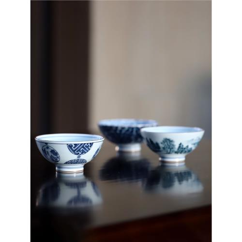 日本青花山水小碗美濃燒米飯碗日式和風餐具面碗進口陶瓷碗禮品|碗|ETMall東森購物網