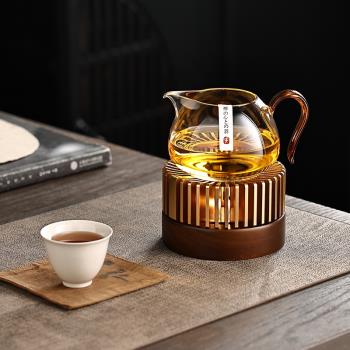 蠟燭溫茶爐公道杯茶壺加熱保溫底座家用酒店小巧輕奢暖茶爐日式