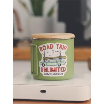 ROAD TRIP戶外不銹鋼咖啡杯大容量帶蓋 掛耳美式設計感小眾拿鐵杯