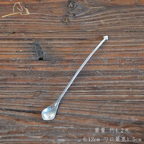 仿宋純銀茶勺香勺茶杓宋代茶匙點茶中勺茶粉銀勺抹茶茶具|茶匙|ETMall