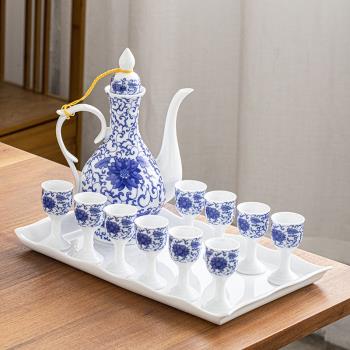 白酒杯套裝家用高檔陶瓷中式仿古酒具酒壺酒杯小酒盅分酒器