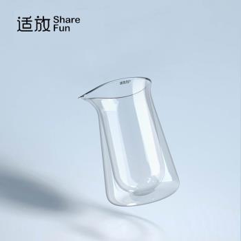 適放雙層玻璃公道杯 P1飄逸杯單玻璃壺分茶器功夫茶具高硼矽耐熱