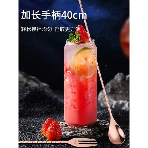 304不銹鋼攪拌棒吧臺勺雞尾酒螺旋攪棒棍加長柄調酒棒長吧匙勺子