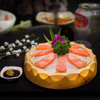 仿木紋圓盤壽司盆料理盤壽司碟密胺盤子刺身盤冰盤亞克力日式餐具