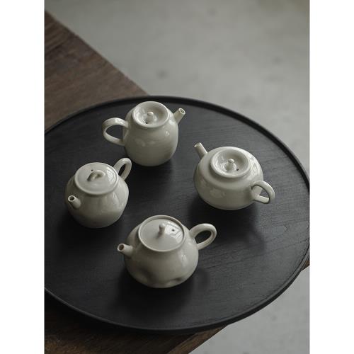 棠頌丨草木灰古泥手捏茶壺仿古泡茶壺球孔過濾家用手執壺功夫茶具