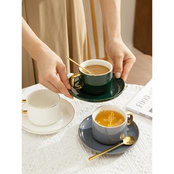 輕奢咖啡杯子高檔精緻歐式下午茶茶具高階感陶瓷女高顏值杯碟套裝