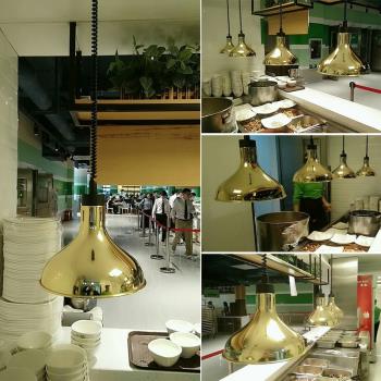 單頭升降吊燈伸縮食物保溫燈酒店廚房自助餐熟食加熱燈餐廳拉伸燈