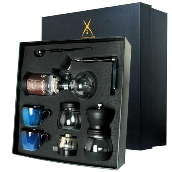 虹吸式咖啡壺賽風壺咖啡機手動煮咖啡研磨機杯碟手沖咖啡禮品套裝