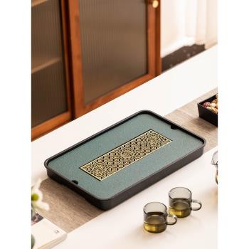 茶具茶盤家用小型幹泡臺茶臺陶瓷盤麵茶海長方形排水託盤功夫茶具