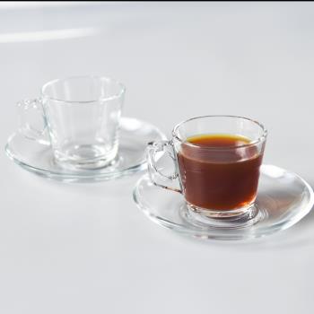 進口意式咖啡ESPRESSO濃縮杯迷你小號鋼化玻璃咖啡杯歐式託盤碟子