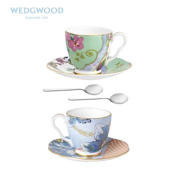 Wedgwood威基伍德花間舞蝶意式濃縮咖啡2杯2碟2勺 小容量咖啡具