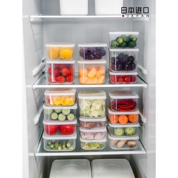 日本進口冰箱保鮮盒銀離子食品收納盒廚房可微波爐加熱塑膠密封盒