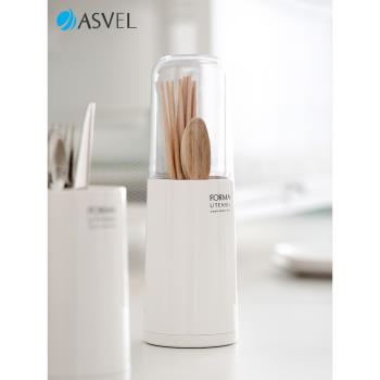 日本asvel筷子收納盒廚房帶蓋臺面餐具架瀝水筒家用吸管勺簍筷籠