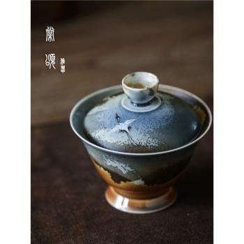 景德鎮自然窯變手拉坯陶瓷泡茶碗