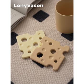 LENYVASEN 創意幾何圖形杯墊玻璃杯咖啡杯託陶瓷桌面防燙隔熱墊子