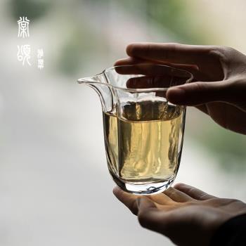 棠頌丨冰晶花口公道杯耐熱加厚玻璃分茶器防燙公杯茶海功夫茶具