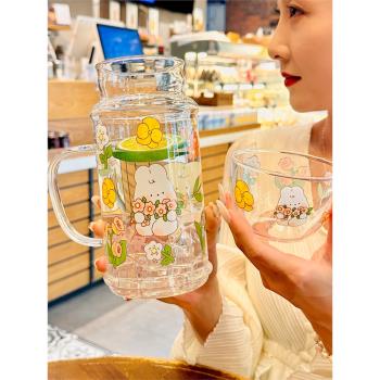 高顏值杯子女生新款2023玻璃杯家用耐高溫帶蓋辦公室喝水杯大容量