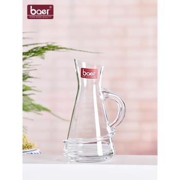 baer 手工水晶白酒分酒壺玻璃白酒具套裝家用小酒壺帶刻度 送酒杯
