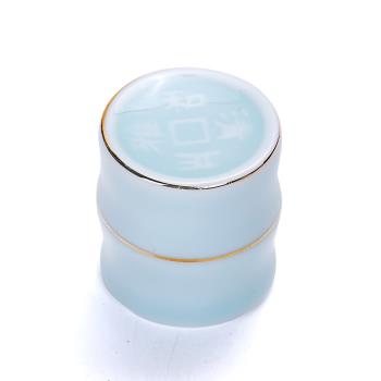 功夫茶具茶道配件陶瓷蓋託 手工描金壺蓋託 青瓷蓋置蓋碗蓋託