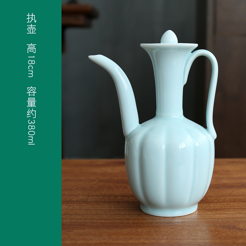 宋代點茶執壺溫碗茶洗陶瓷茶具水盂大號溫杯水洗宋代影青釉如意|茶道/零