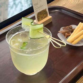 ins小眾風高顏值冰咖啡杯 拿鐵功夫茶杯國風雞尾酒杯透明玻璃杯子