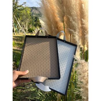 北歐皮革客廳零食託盤長方形香薰化妝品收納盤家用水杯茶盤桌面盤