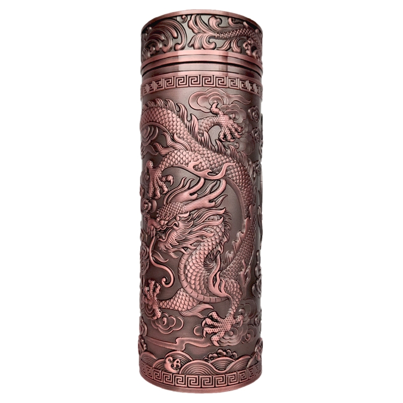 高檔純銀保溫杯999銀離子水杯雪花銀男女龍鳳呈祥金色禮品杯子|保溫杯