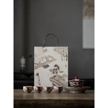 棠頌丨文人器伴手禮小套裝功夫茶具手作春風得意時來運轉套組禮盒
