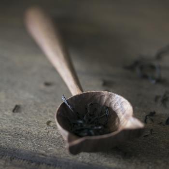 黑胡桃木手工製作小貓形勺創意可愛嬰兒童無漆環保茶勺羹匙咖啡勺