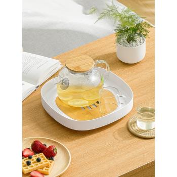 茶盤家用託盤小型2021新款茶具杯瀝水簡易約辦公室輕奢現代茶臺幾