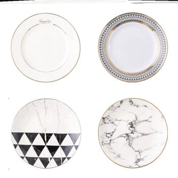 6英寸小盤子家用吐骨碟垃圾盤輕奢金邊陶瓷餐具日式裝骨頭的碟子