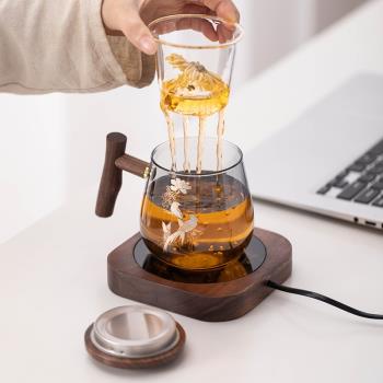 瓷牌茗茶杯專用個人高檔茶水分離泡茶辦公室茶道喝茶日式玻璃水杯