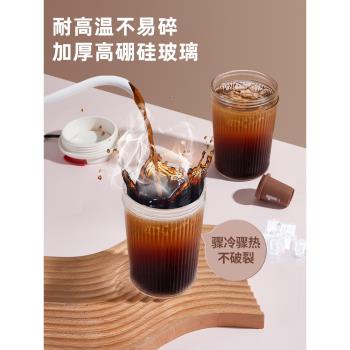 玻璃杯帶蓋咖啡杯便攜式水杯女高顏值辦公室耐熱防爆耐高溫隨行杯