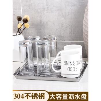 瀝水盤籃家用茶幾水杯託盤客廳北歐放杯子的盤子茶盤多功能長方形