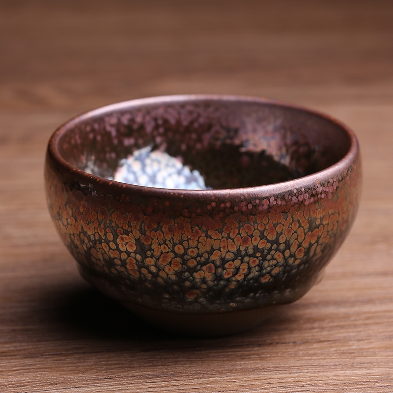 清光緒時代 紫金釉青花草虫文杯 压手杯 茶道具　茶杯 盃 煎茶碗(F-74) 清光緒時代 紫金釉青花草虫文杯 压手杯 茶道具 茶杯 盃 煎茶碗(F-74