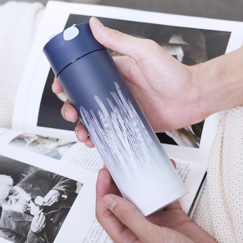 保溫杯女士小巧喝水杯韓版簡約插畫創意個性潮流男學生帶茶網杯子