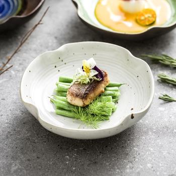 小菜盤家用精緻6英寸商用復古陶瓷日式零食小深盤子調味蘸料碟子