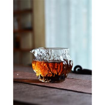 皂角樹耐熱玻璃金邊核桃紋公道杯