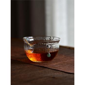 手工錘目紋耐熱玻璃引流分茶器