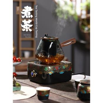 蘊華堂 電陶爐煮茶復古家用耐熱玻璃燒水壺辦公室電熱茶爐煮白茶