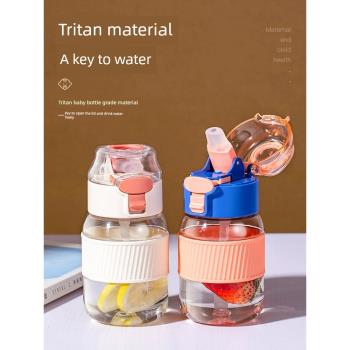 tritan兒童水杯塑膠耐高溫成人孕婦產婦專用大肚吸管杯子女高顏值